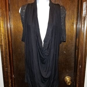 Black Bedazzled Short Sleeves Tunic